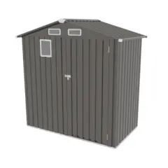 Syemin Storage Sheds Metal Outdoor Storage Shed with Clear Window and Lockable Door Compact for Garden, Backyard, Patio, Gray, 67.72"*38.19"*72.83"