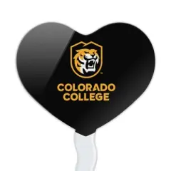 Colorado College Tigers Logo Heart Love Cupcake Picks Toppers Decoration Set of 6