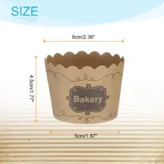 Unique Bargains Disposable Greaseproof Muffins Kraft Paper Baking Cups 100 Pcs
