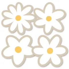 Big Dot of Happiness Tan Daisy Flowers - Decorations DIY Floral Party Essentials - Set of 20