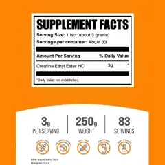 BulkSupplements Creatine Ethyl Ester HCl (CEE) Powder