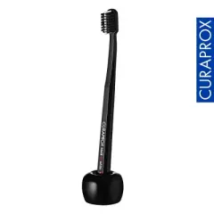 Curaprox Toothbrush Holder Black, Hygienic Upright Stand for Clean and Organized Storage