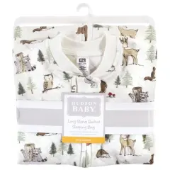 Hudson Baby Infant Boy Premium Quilted Long Sleeve Sleeping Bag and Wearable Blanket, Forest Animals