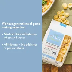 DeLallo Orecchiette Pasta, 16 oz Bag, (4 Pack)