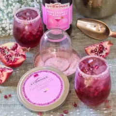 Stirrings Pomegranate Cocktail Rimmer - Easy to Rim a Glass - Specialty Sugar and Salt Drink Rimmers