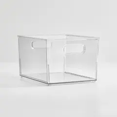 iDesign Small Stackable Bathroom Storage Bin - Set of 4 - Clear - Made in USA