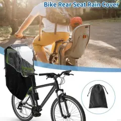 Unique Bargains Bike Seat Rain Cover Waterproof Canopy for Rear Seat PVC Black Clear 1 Pcs