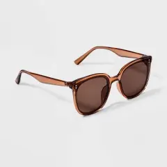 Women's Plastic Round Sunglasses - Wild Fable&trade; Brown: UV Protection, Recycled Frame, Polycarbonate Lens