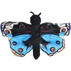Wild Republic Huggers Blue Pansy Butterfly Stuffed Animal, 8 Inches