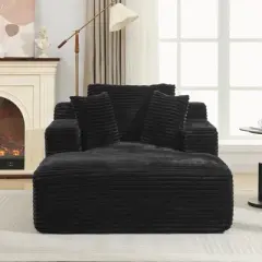 Full- compressed Chaise Lounge Sofa Bed 48.8" Upholstered Sofa Couch with Removable Pillows, Modern Sleeper Sofa for Living Room and Bedroom, Grey