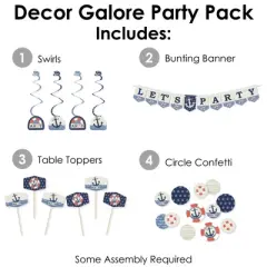 Big Dot of Happiness Ahoy - Nautical - Baby Shower or Birthday Party Supplies Decoration Kit - Decor Galore Party Pack - 51 Pieces