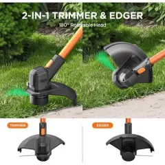 Litheli 10" 20V Cordless 2.0Ah Battery Powered String Trimmer