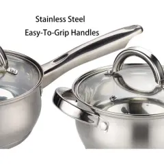 Heim Concept 12-Piece Stainless Steel Cookware Sets with Glass Lid