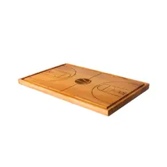 Slickblue Basketball Court Shape Bamboo Cutting Board, 18" Snack Tray for Game Day Snacks and Gatherings