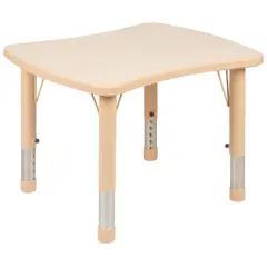 Flash Furniture 21.875"W x 26.625"L Rectangular Plastic Height Adjustable Activity Table Set with 4 Chairs