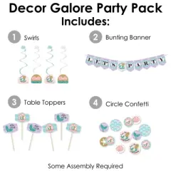 Big Dot of Happiness Let's Be Mermaids - Baby Shower or Birthday Party Supplies Decoration Kit - Decor Galore Party Pack - 51 Pieces