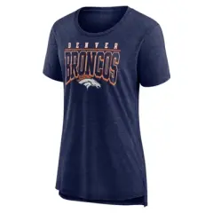 NFL Denver Broncos Women's Champ Caliber Heather Short Sleeve Scoop Neck Triblend T-Shirt