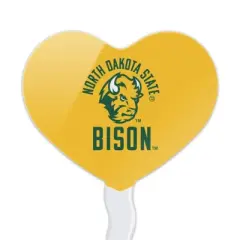 North Dakota State Bison Secondary Heart Love Cupcake Picks Toppers Decoration Set of 6