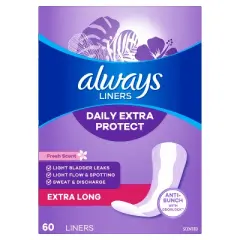 Always Daily Extra Protect with Odor Neutralization Panty Liner - Extra Long - 60ct