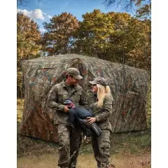 Hunting Blind 270 Degree See Through Ground Blind, 4-6 Person Portable Pop Up Hunting Blinds Ground,Ground Hunting Tent for Deer & Turkey Hunting