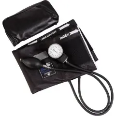 MABIS Sphygmomanometer Manual Blood Pressure Monitor with Calibrated Nylon Arm Cuff Inches Zippered Carrying Case Adult Legacy Series, Black, Cuff
