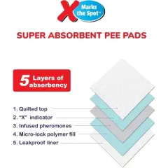 SPOT X Marks The Super Absorbent Pee Pads - 30 Pack (22" x 22")