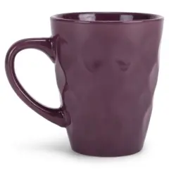 Elanze Designs Dimpled Purple 12 ounce Glossy Ceramic Mugs Matching Set of 4