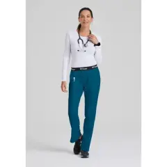 Grey's Anatomy by Barco Classic Women's Aubrey 3-Pocket Low-Rise Fit & Flare Leg Scrub Pant