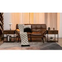 Tangkula 2-tier Nightstand Bedside End Sofa Coffee Table for Bedroom Living Room