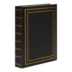 11.75" x 9.45" Traditional Photo Album Black - Kate & Laurel All Things Decor