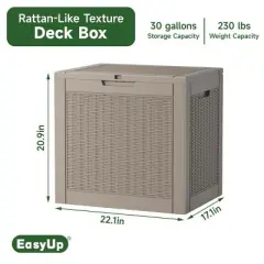Chic Crate-30-gal Water Resistant Resin Lockable Deck Box