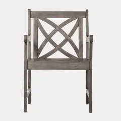 Vifah 5pc Renaissance Acacia Outdoor Patio Dining Set with Stacking Chairs Gray