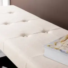 Harrondly Upholstered Entryway Bench Cream/Dark Espresso - Aiden Lane