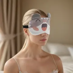 Unique Bargains Soft Cartoon Sleep Mask Laughing Khaki 1 Pc