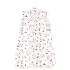 Hudson Baby Infant Girl Plush Faux Fur Sleeping Bag, Wearable Blanket, Neutral Pink Floral