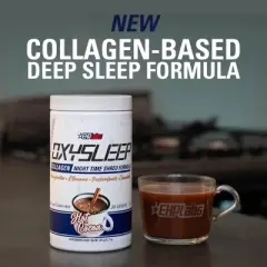EHPlabs OxySleep Collagen Powder &ndash; Nighttime Sleep & Shred Support, Type 1 & 3 Bovine Collagen, Hot Cocoa Flavor &ndash; 30 Servings