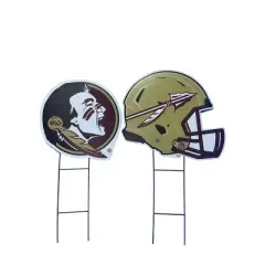NCAA Florida State Seminoles 2pk Logo and Helmet Garden Stake Set