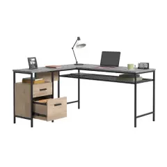 Sauder Market Commons L Desk Prime Oak