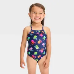 Toddler Girls' Octopus One Piece Swimsuit Set - Cat & Jack&trade; Purple