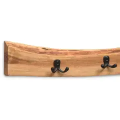 36" Alpine Live Edge Metal And Wood Coat Hooks - Alaterre Furniture