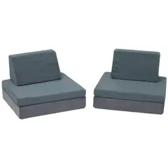 Children's Factory Multipurpose Whatsit Kids Furniture Sofa Couch with Flexible Seat Cushions for Home Bedrooms, Playrooms, and Dorms, Gray