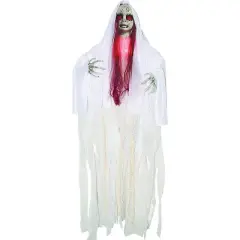 Sunstar Ghost Doll LED Lighted Hanging Halloween Decoration - 39 in x 28 in - White