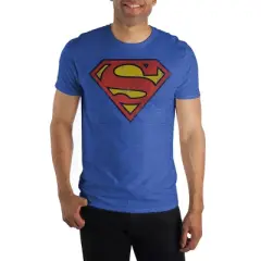 Superman S Super Logo Men's Blue T-Shirt Tee Shirt