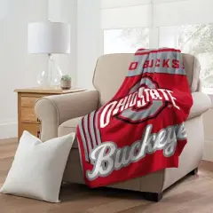 Sweet Home Collection NCAA Ohio State Buckeyes Microfiber Plush Throw Blanket