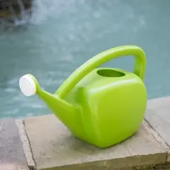 Root & Vessel Mid Century Modern Plastic Watering Can, Green, 2 Gallon