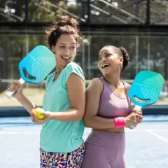 VEVOR Pickleball Paddle with Aero Throat, T700 Carbon Fiber Surface & Honeycomb Core, Professional Pickleball Paddle, Blue&Green