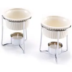 Norpro Butter Warmers, Set of 2,  Ceramic, White