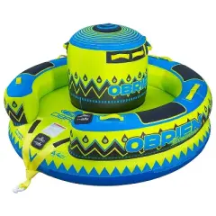 O'Brien 2211555 Sombrero Party Series Inflatable 4 Person 88 Inch Water Sports Towable Tube for Boating with Quick Connect Tow Hook