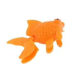 Unique Bargains Plastic Fish Tank Ornament Artificial Swing Tail Goldfish Orange 4 Pcs