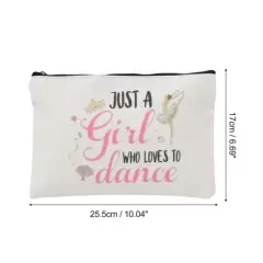 Unique Bargains Durable Dance Figure Pattern Makeup Bag White 1 Pc